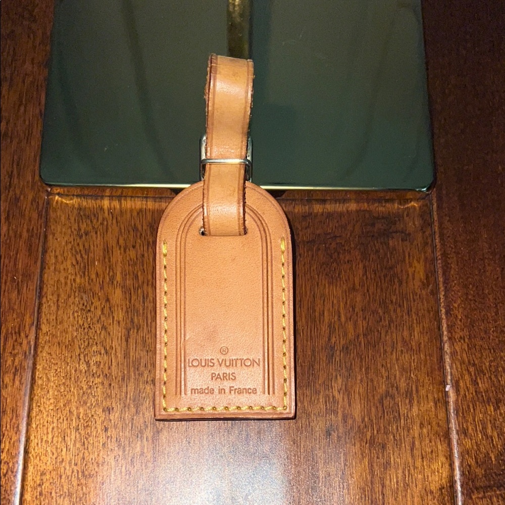 Louis Vuitton Tan Leather Bag Tag